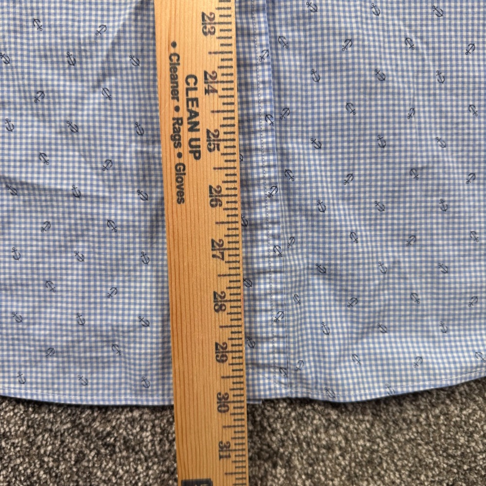Polo Ralph Lauren Button Down Shirt Large Blue Gingham Anchor Print Long Sleeve - Picture 4 of 6